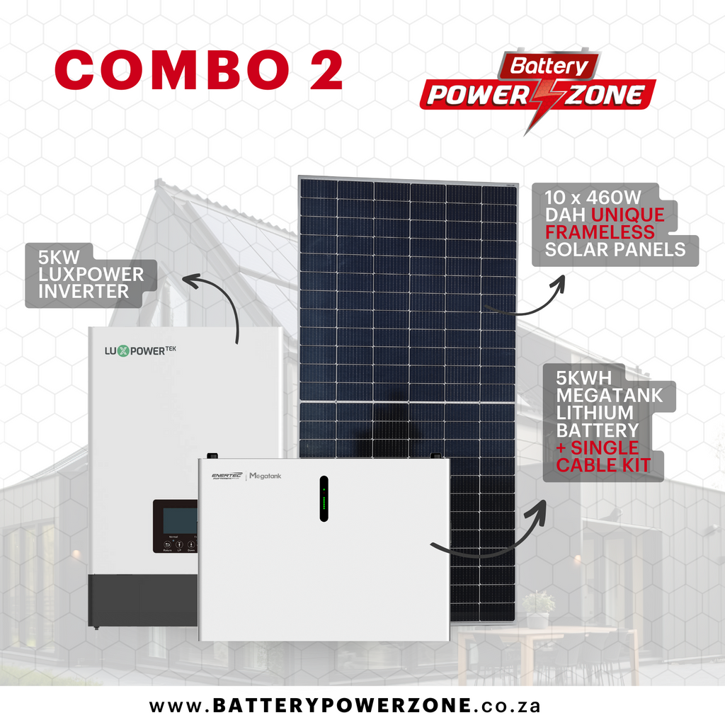 Combo 2 5kw Lux Power Inverter, Lithium Battery and DAH Panels Solar