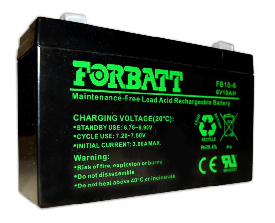 6V 10 Ah VRLA AGM Forbatt Battery