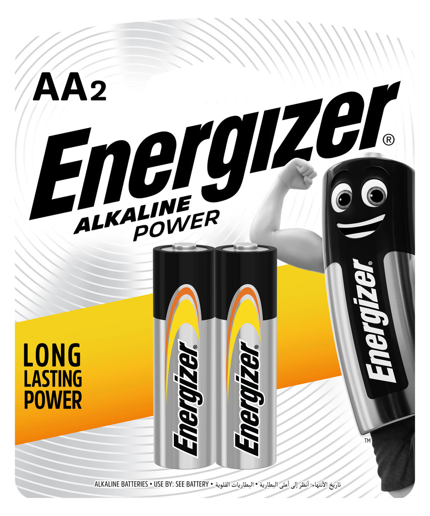 Energizer Alkaline AA 2 Battery Pack Household Batteries Battery Power Zone