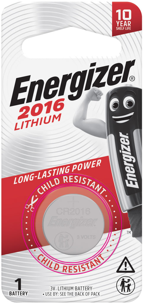Energizer Coin Cell Battery 3V Size CR2016 Lithium (1 per pack